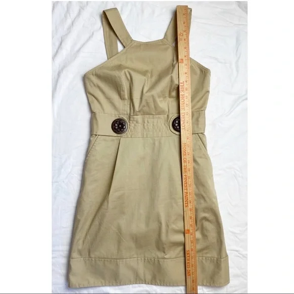 MILLY Jumper Dress Wooden button canvas military